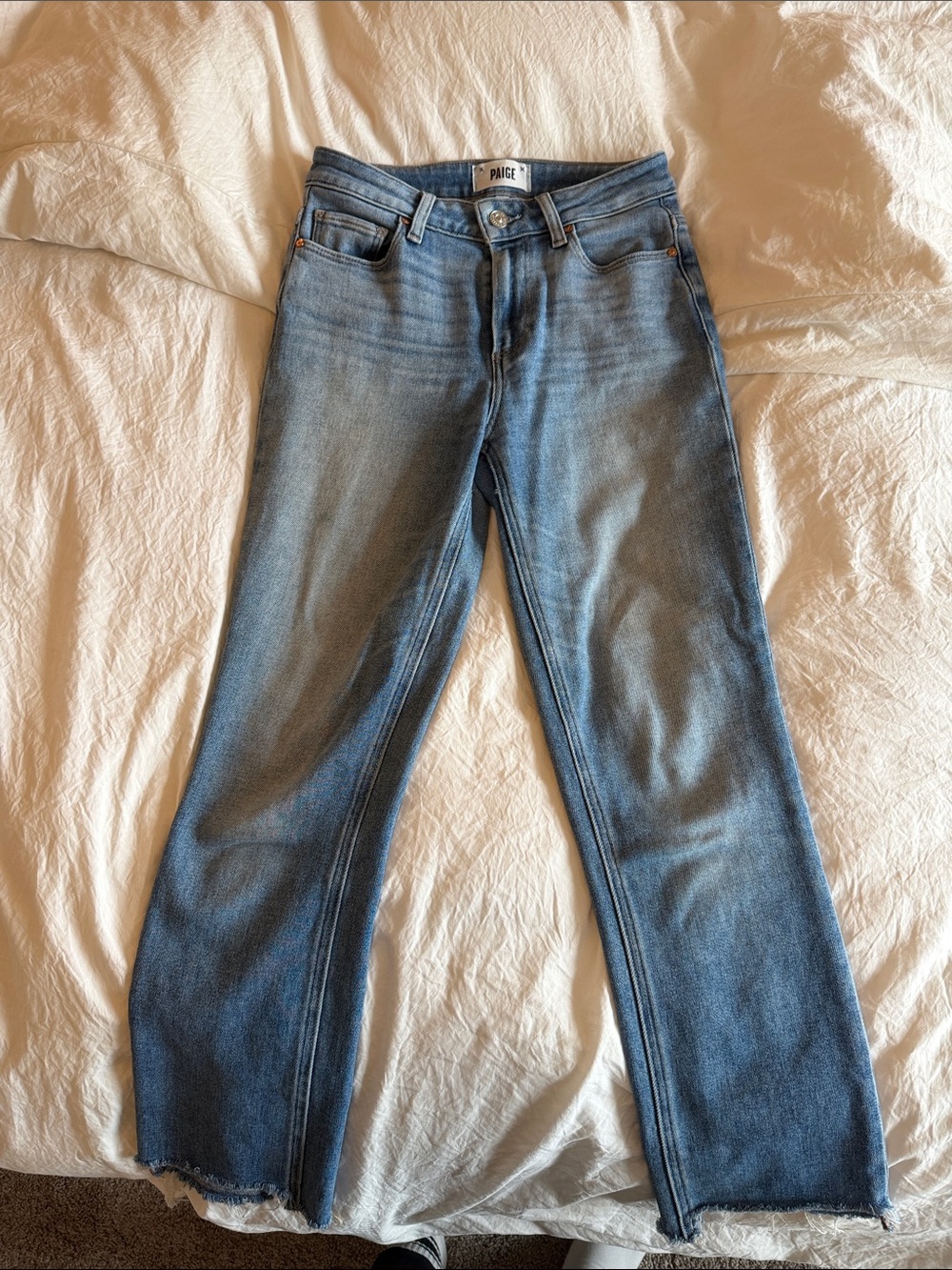 PAIGE Medium Blue Flare Jeans